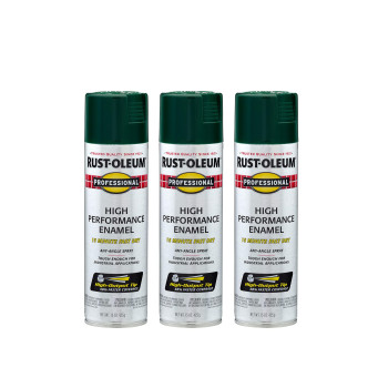 Rustoleum 75388383Pk Professional High Performance Enamel Spray Paint 15 Oz Gloss Hunter Green 3 Pack