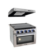 Recpro Rv Stove 21 X 17 Cooktop 17 Tall Gas Range 3 Burner 18 Cu Ft 7100 Btu Black Or Silver Finish Option