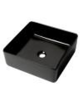 ALFI brand ABC903-BM Black Matte 16 Modern Square Above Mount Ceramic Sink