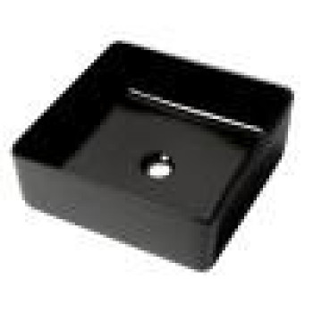 ALFI brand ABC903-BM Black Matte 16 Modern Square Above Mount Ceramic Sink