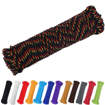 Perkhomy 90 Ft 14 Inch 7Mm Nylon Poly Rope Flag Pole Polypropylene Clothes Line Camping Utility Good For Tie Pull Swing Climb