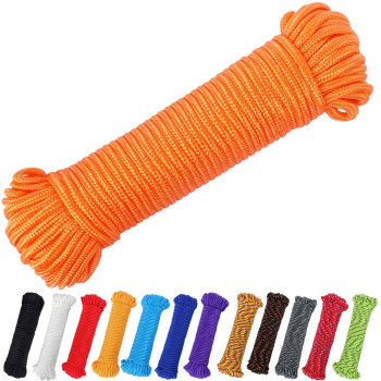 Perkhomy 90 Ft 14 Inch 7Mm Nylon Poly Rope Flag Pole Polypropylene Clothes Line Camping Utility Good For Tie Pull Swing Climb