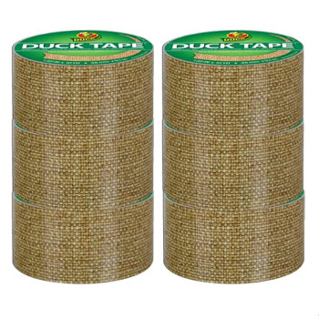 Duck Brand Duck Printed Duct Tape 6Roll Burlap 283713C