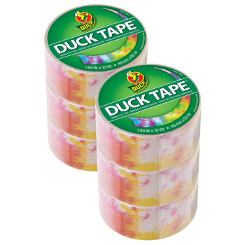 Duck Tape Brand 241817 Duck Printed Duct Tape 6 Rolls Tiedye