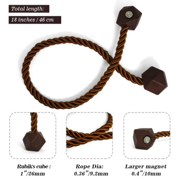 Hion Magnetic Curtain Tiebacks Dark Brown 2Pcs Curtain Tiebacks Buckles Holdbacks Holders Hooks Clip For Home Bedroom Office De