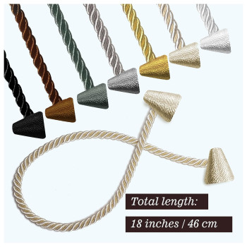 Hion Magnetic Curtain Tiebacks Beige 2Pcs Curtain Tiebacks Buckles Holdbacks Holders Hooks Clip For Home Bedroom Office Decorat