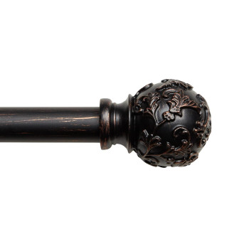 Exclusive Home Vine 1 Curtain Rod And Finial Set Oil Rubbed Bronze Adjustable 3672