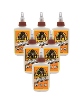 Gorilla Wood Glue 4 Ounce Bottle Natural Wood Color Pack Of 6