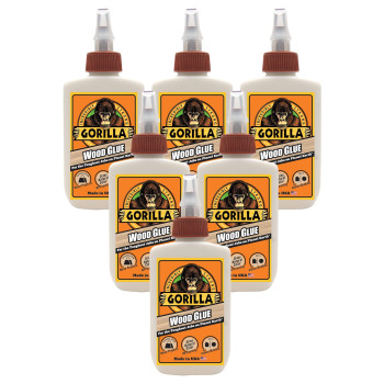 Gorilla Wood Glue 4 Ounce Bottle Natural Wood Color Pack Of 6