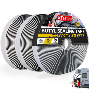 Xfasten Butyl Putty Tape Black 18 X 34 X 30 3Pack Edpm Butyl Rubber Sealant Stretchable Camper Butyl Tape Pool He