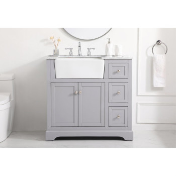 36 Inch Single Bathroom Vanity In Grey