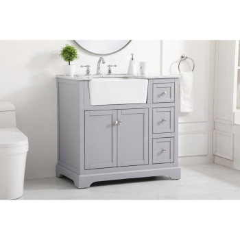 36 Inch Single Bathroom Vanity In Grey