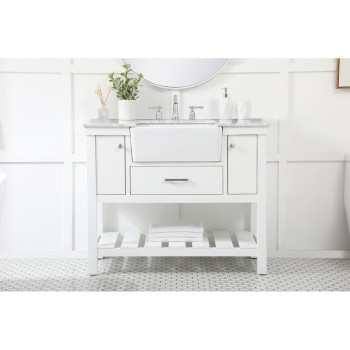 42 Inch Single Bathroom Vanity In White