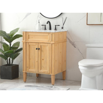 24 Inch Single Bathroom Vanity In Natural Wood