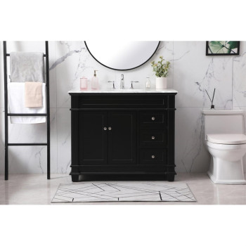 42 Inch Single Bathroom Vanity Set In Black