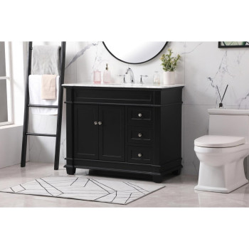 42 Inch Single Bathroom Vanity Set In Black