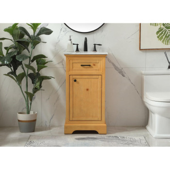 19 Inch Single Bathroom Vanity In Natural Wood