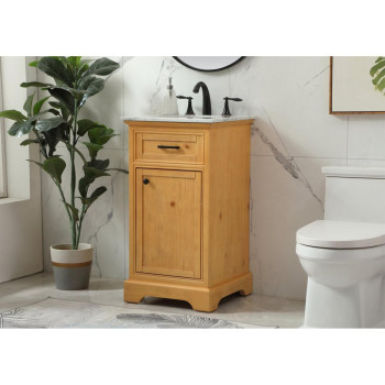 19 Inch Single Bathroom Vanity In Natural Wood