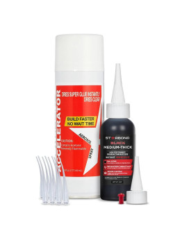 Starbond 2 Oz Black Medium Thick Premium Ca Glue 6 Oz Aerosol Accelerator Bundle Cyanoacrylate Adhesive Super Glues For Wood