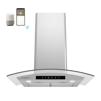 Wall Mount Range Hood 30 Inch 450 Cfm Smart Range Hood With Voice Control Compatible With Alexagoogle Homesmart Life Assista