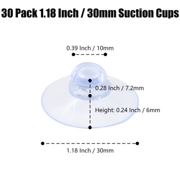 Qjaiune 30 Pack Glass Table Suction Cups 30Mm Rubber Suction Cup Hangers Without Hooks Anticollision Suction Cups Transparent