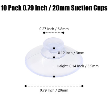 Qjaiune 10 Pack Glass Table Suction Cups 20Mm Rubber Suction Cup Hangers Without Hooks Anticollision Suction Cups Transparent