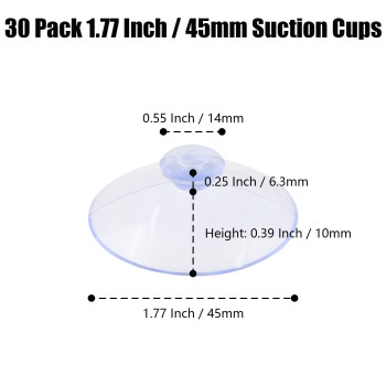 Qjaiune 30 Pack Glass Table Suction Cups 45Mm Rubber Suction Cup Hangers Without Hooks Anticollision Suction Cups Transparent