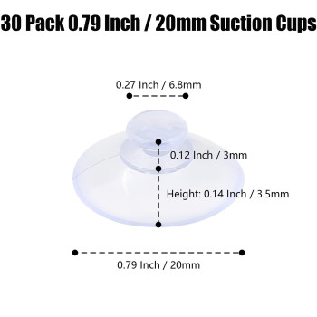 Qjaiune 30 Pack Glass Table Suction Cups 20Mm Rubber Suction Cup Hangers Without Hooks Anticollision Suction Cups Transparent