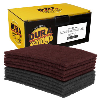 Duragold Premium 6 X 9 Scuff Pads 5 Each Maroon General Purpose 5 Each Gray Ultra Fine Scuffing Scouring Sanding Pa