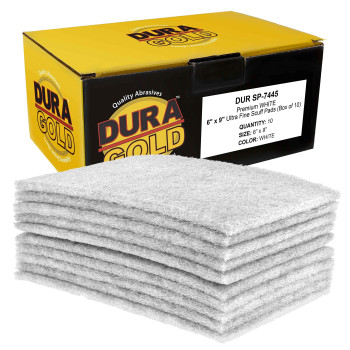 Duragold Premium 6 X 9 White Light Duty Scuff Pads Box Of 10 Final Scuffing Scouring Cleaning Cleansing Surfaces Pre