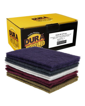 Duragold Premium 6 X 9 10 Scuff Pad Variety Pack 2 Each Maroon Gray Gold Purple And White Scuffing Scouring Sanding