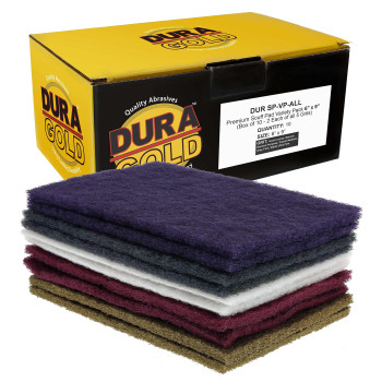 Duragold Premium 6 X 9 10 Scuff Pad Variety Pack 2 Each Maroon Gray Gold Purple And White Scuffing Scouring Sanding