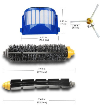 Replacement Parts Compatible For Irobot Roomba 675 677 671 655 645 Robotics Filter Side Brush Bristle And Flexible Beater Brush