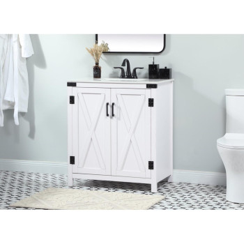 30 Inch Single Bathroom Vanity In White