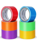 Cosimixo 6Pack Rainbow Colored Duct Tape 15 Yards X 2 Inch Heavy Duty No Residue Tear By Hand Waterproof Great For Packagin