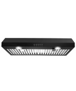 Sndoas Range Hood 30 Inch Under Cabinet Black Range Hood With 500 Cfm Ductless Range Hood Black Stainless Steel Kitchen Vent Hoo