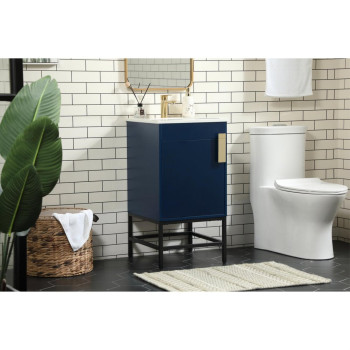 18 Inch Single Bathroom Vanity In Blue