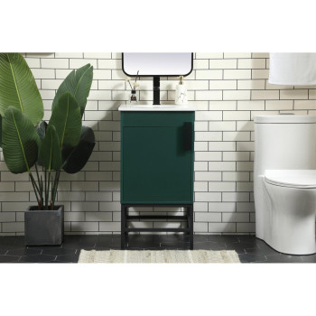 18 Inch Single Bathroom Vanity In Green