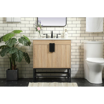 30 Inch Single Bathroom Vanity In Mango Wood