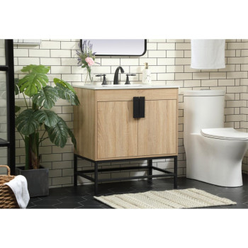 30 Inch Single Bathroom Vanity In Mango Wood