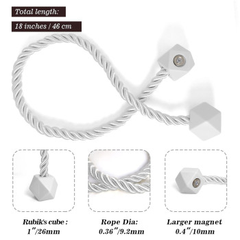 Hion Magnetic Curtain Tiebacks White 2Pcs Curtain Tiebacks Buckles Holdbacks Holders Hooks Clip For Home Bedroom Office Decorat