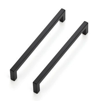 Ravinte 5 Pack Solid 614 Inch Center To Center Slim Square Bar Drawer Handles Kitchen Cabinet Handles Black Drawer Pulls Kitch