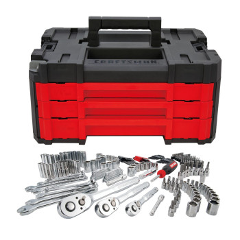 Craftsman Mechanics Tool Set 230Piece Hand Tool And Socket Set With 3Drawer Tool Box Cmmt45305