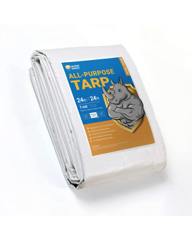 Guard Shield White Tarp Waterproof 24X24 Feet Medium Duty All Purpose Poly Tarps Cover 7Mil