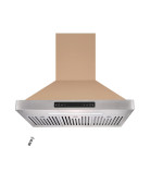 Vesta Brussels 800Cfm 30 Gold Stainless Steel Wall Mounted Range Hood With 6 Speeds Touchgesture Control 6 Round Vent Baf