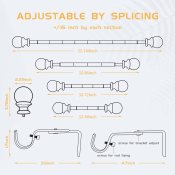 Curtain Rods For Windows 1 Diameter Curtain Rod 32144 Standard Decorative Window Curtain Rod Set With Brackets For Bathroo