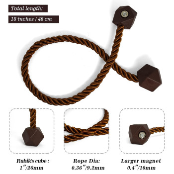 Hion Magnetic Curtain Tiebacks Dark Brown 6 Pack Curtain Tiebacks Buckles Holdbacks Holders Hooks Clip For Home Bedroom Office