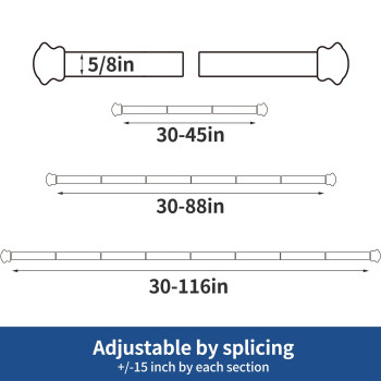 Standard Decorative Window Curtain Rods 30 To 88 Inch 58 Inch Diameter Small Curtain Rod Set Heavy Duty Drapery Rods With Brac