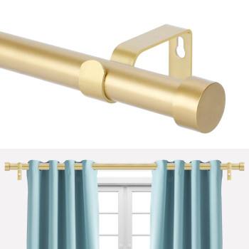 Voiiy Gold Curtain Rods For Windows 66 To 120 Inch5510 Feet 1 Diameter Drapery Rods With Modern Style End Cap Finials Size