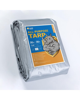 Guard Shield Silver Tarp Waterproof 30X30 Feet Medium Duty All Purpose Poly Tarps Cover 7Mil